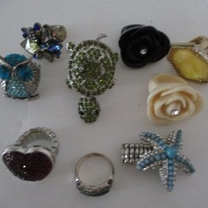 Women's Fashion Jewelry 9 Pair Fun RING Lot